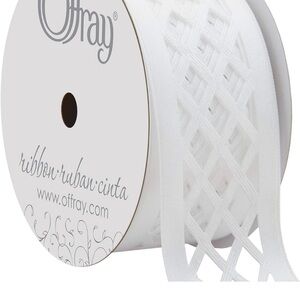 OFFRAY LATTICE WHITE SILK RIBBON LOT OF 7